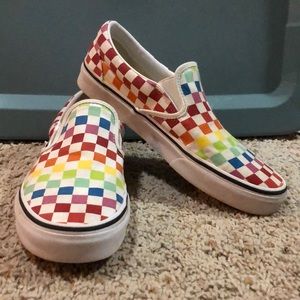 Vans rainbow slide-ons worn once great condition